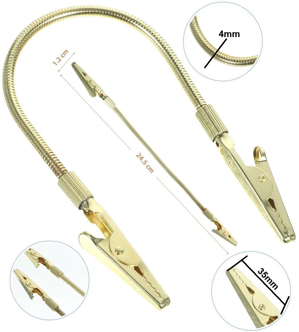 Pinza doble cocodrilo 245mm dorado